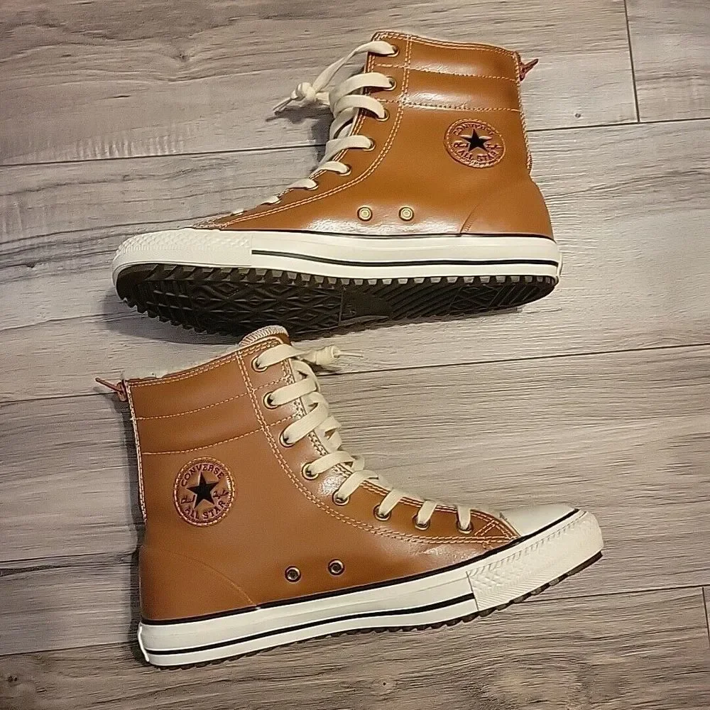 Converse All Star‎ Leather High Top Sneakers Junior Youth 5.5 Shoes 653390C